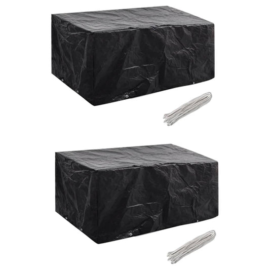 279122 vidaXL Garden Furniture Covers 2 pcs 4 Person Poly Rattan Set 8 Eyelets 180x140cm(2x41640)