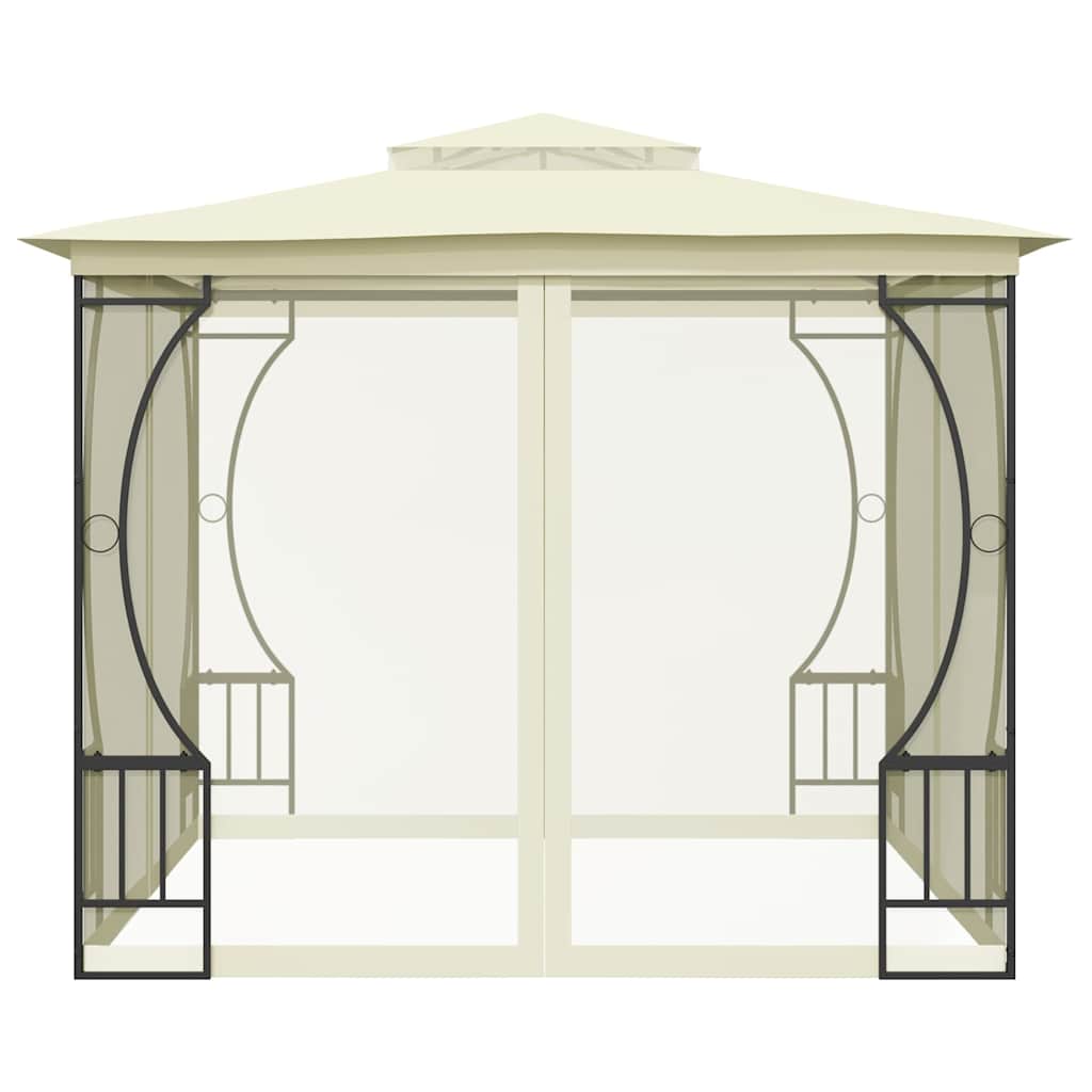 vidaXL Gazebo with Nets 300x300x265 cm Cream