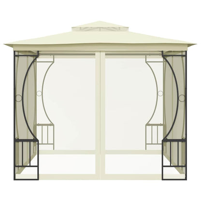 vidaXL Gazebo with Nets 300x300x265 cm Cream