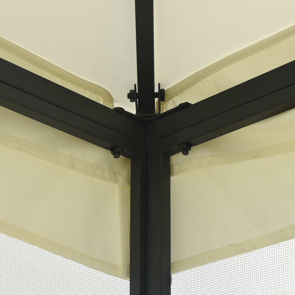 vidaXL Gazebo with Nets 300x300x265 cm Cream