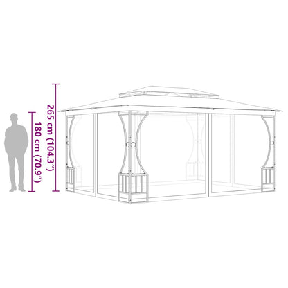 vidaXL Gazebo with Nets 300x400x265 cm Cream