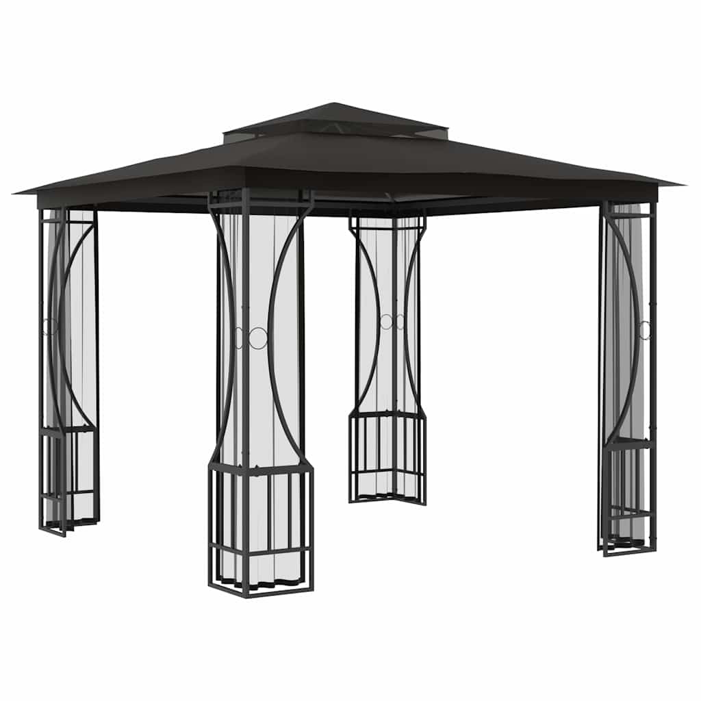 vidaXL Gazebo with Nets 300x300x265 cm Anthracite