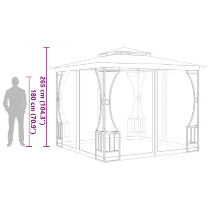 vidaXL Gazebo with Nets 300x300x265 cm Anthracite