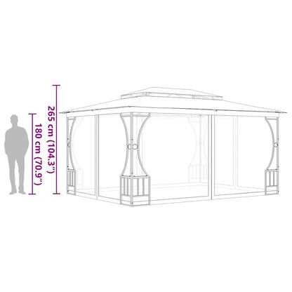 vidaXL Gazebo with Nets 300x400x265 cm Anthracite