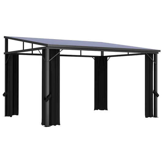 48599 vidaXL Gazebo with Curtain 405x294x244 cm Anthracite
