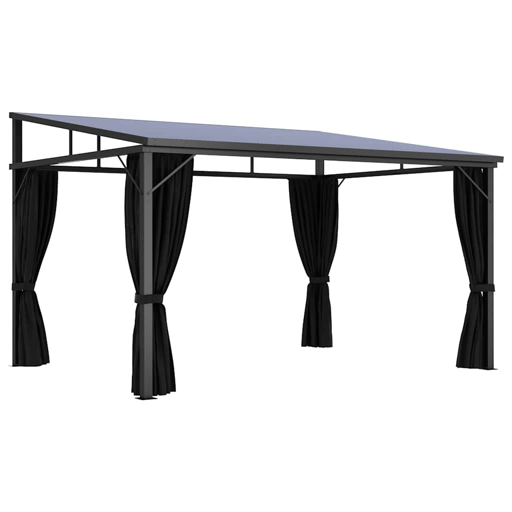 vidaXL Gazebo with Curtain 405x294x244 cm Anthracite