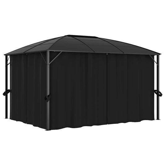 48601 vidaXL Gazebo with Curtains 400x300x265 cm Anthracite