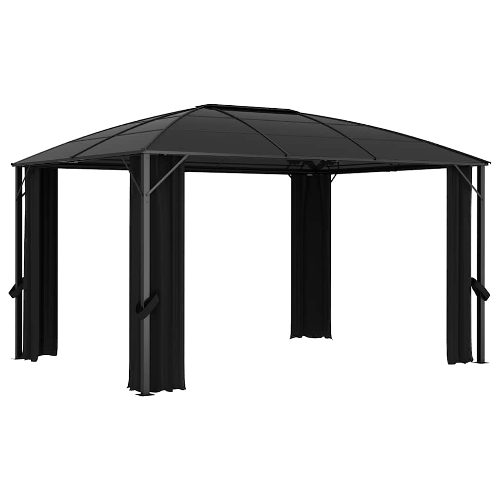 vidaXL Gazebo with Curtains 400x300x265 cm Anthracite