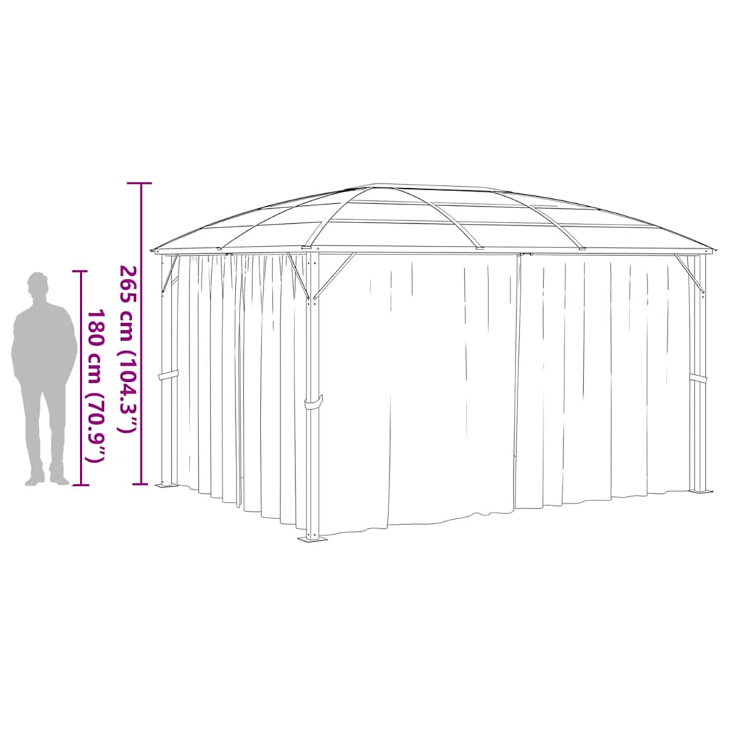 vidaXL Gazebo with Curtains 400x300x265 cm Anthracite