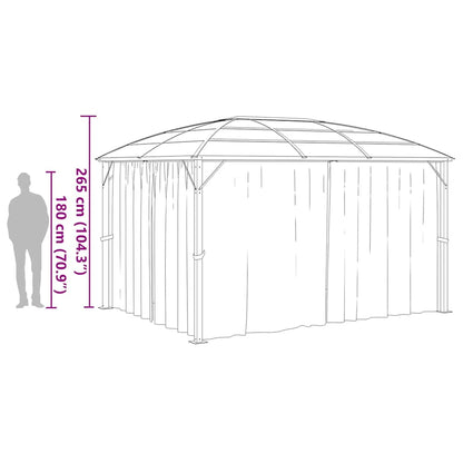 48601 vidaXL Gazebo with Curtains 400x300x265 cm Anthracite