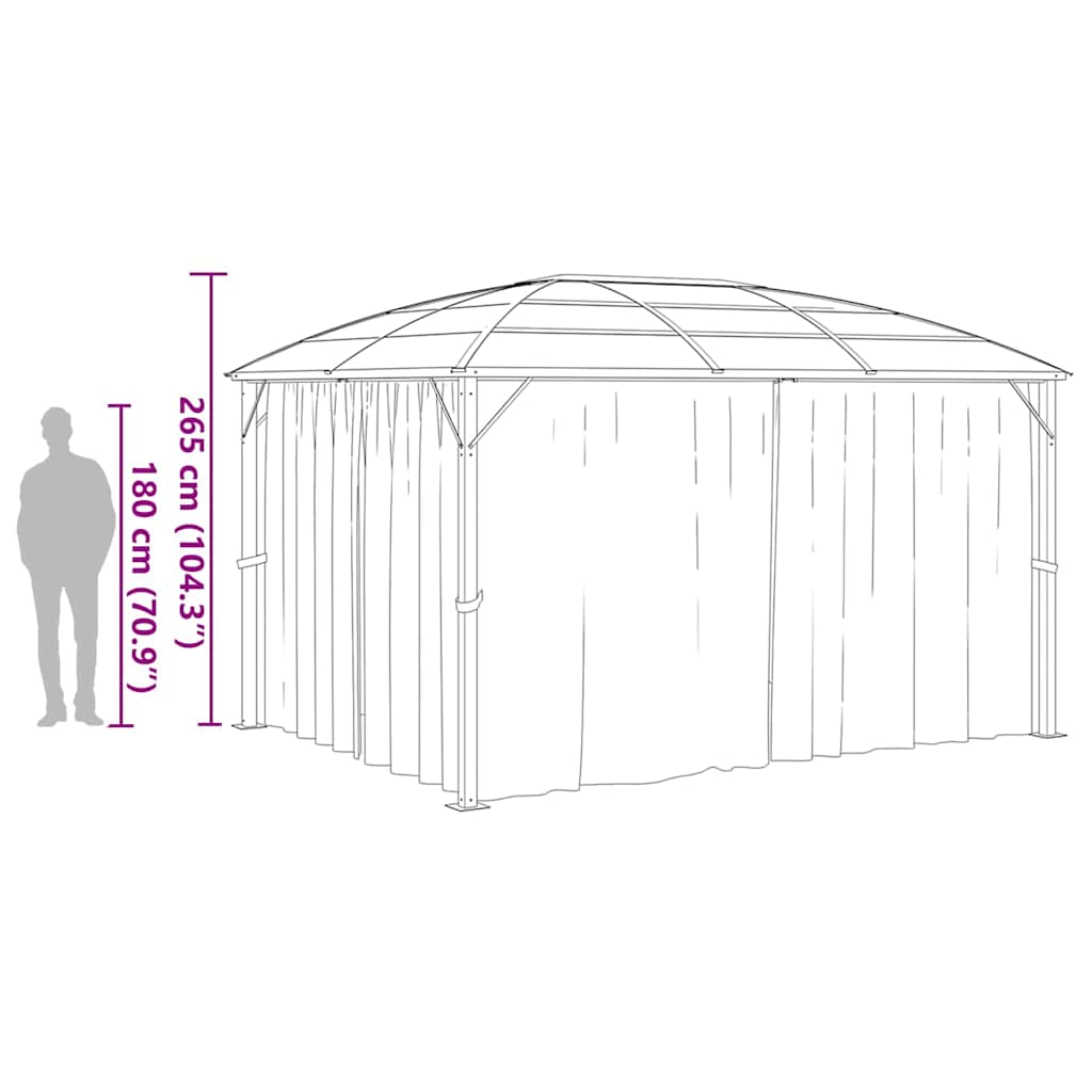 48601 vidaXL Gazebo with Curtains 400x300x265 cm Anthracite