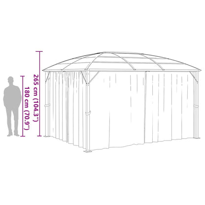 48601 vidaXL Gazebo with Curtains 400x300x265 cm Anthracite