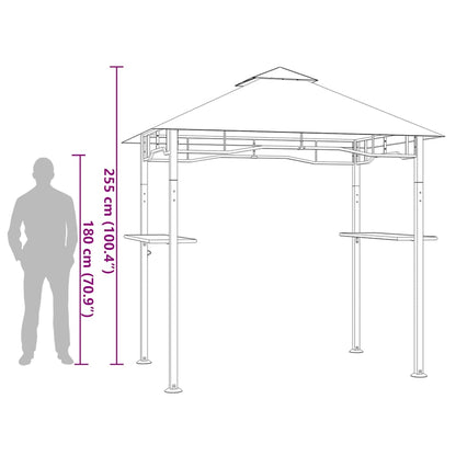 vidaXL BBQ Gazebo 240x150x255 cm Anthracite Steel