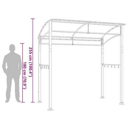 vidaXL BBQ Gazebo 215x150x220 cm Anthracite Steel