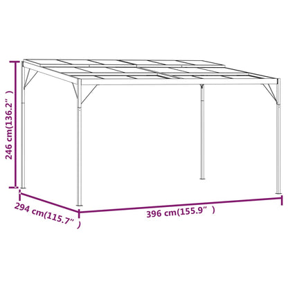 vidaXL Gazebo with Roof Anthracite 4x3x2.5 m Aluminium and Steel