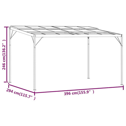 vidaXL Gazebo with Roof Anthracite 4x3x2,5 m Aluminium and Steel