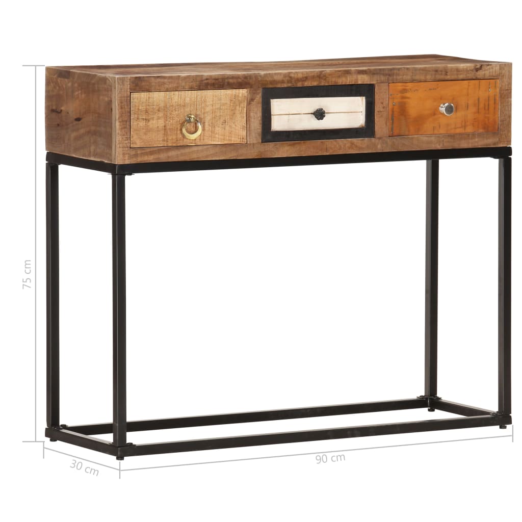 286511 vidaXL Console Table Gold 90x30x75 cm Solid Reclaimed Wood