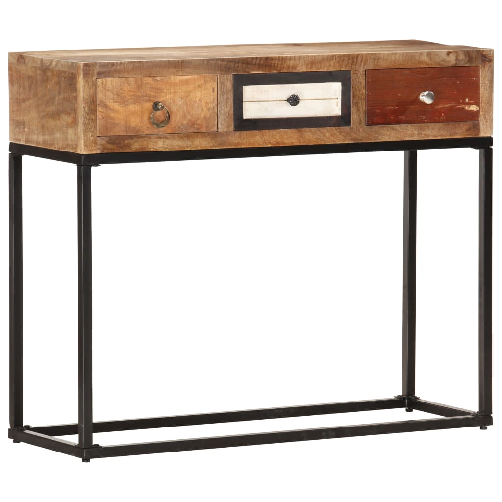 286511 vidaXL Console Table Gold 90x30x75 cm Solid Reclaimed Wood