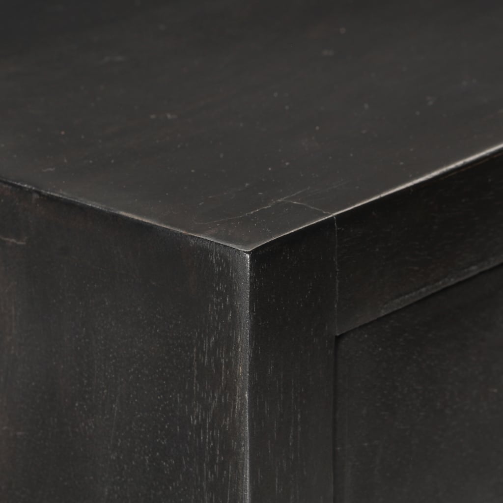 vidaXL Drawer Cabinet Black and Gold 45x30x105 cm Solid Mango Wood
