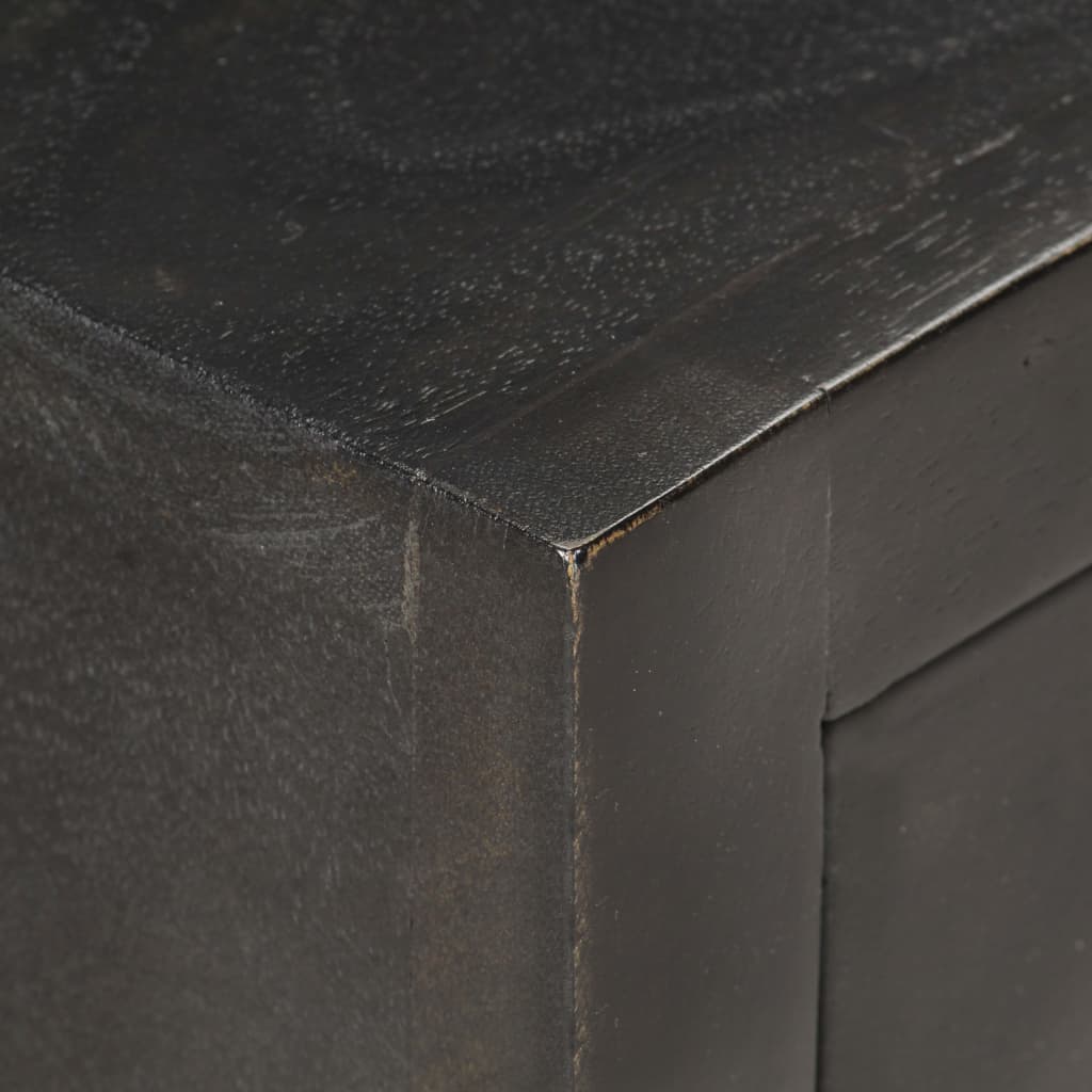 vidaXL Bedside Cabinet | Black and Gold | Solid mango wood, powder-coated steel
