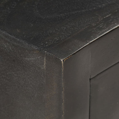 vidaXL Bedside Cabinet | Black and Gold | Solid mango wood, powder-coated steel
