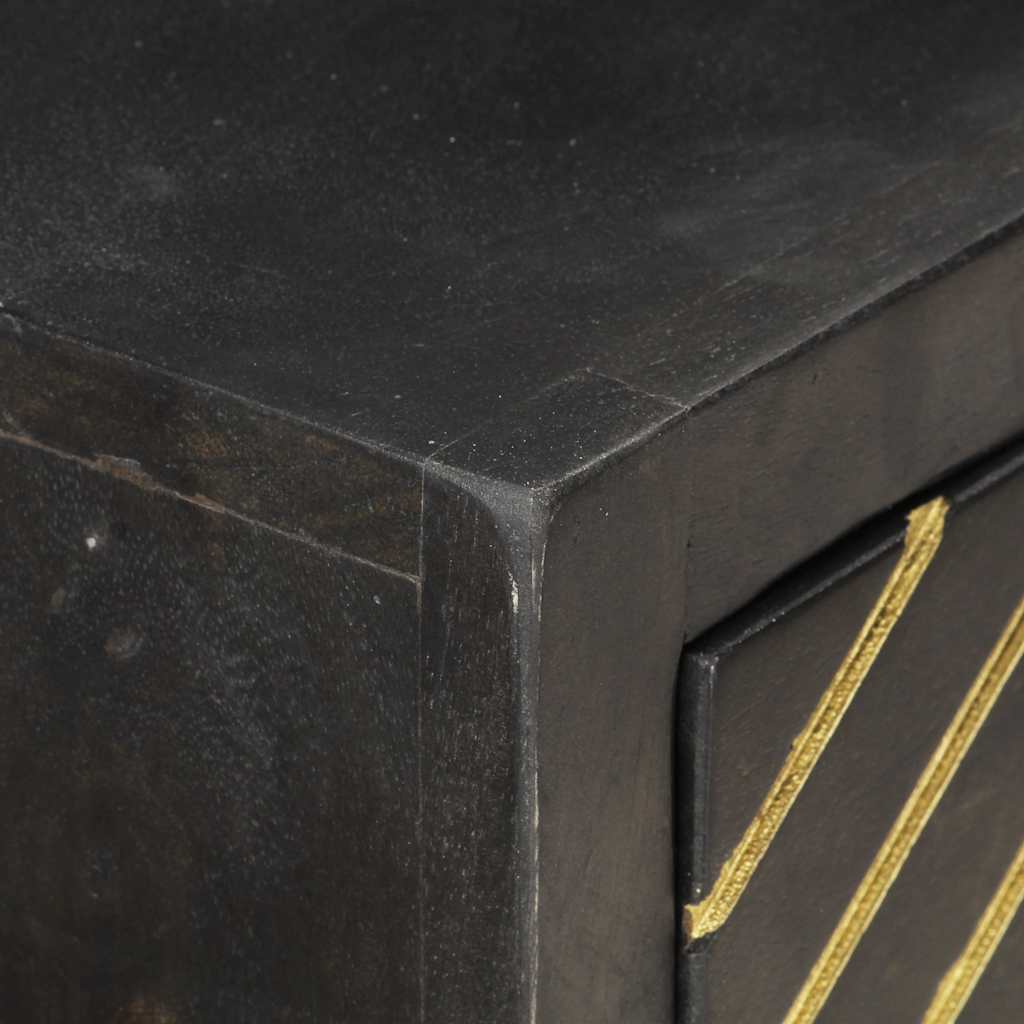 286518 vidaXL Console Table Black and Gold 90x30x75 cm Solid Mango Wood
