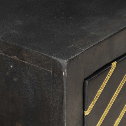 286518 vidaXL Console Table Black and Gold 90x30x75 cm Solid Mango Wood