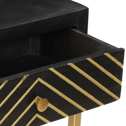 286518 vidaXL Console Table Black and Gold 90x30x75 cm Solid Mango Wood