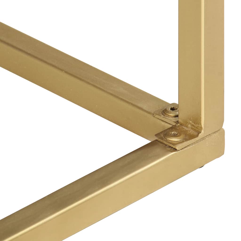286518 vidaXL Console Table Black and Gold 90x30x75 cm Solid Mango Wood