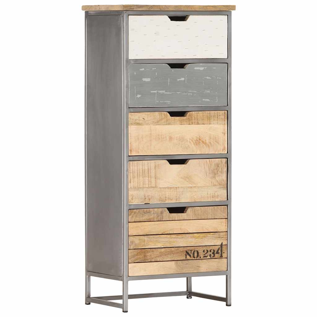 286535 vidaXL Drawer Cabinet 45x30x105 cm Solid Mango Wood