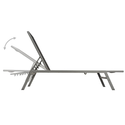 vidaXL Sun Lounger | Black | Steel, Textilene, Glass | Large