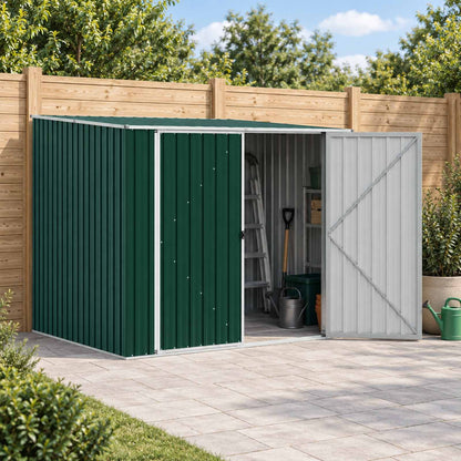 46253 vidaXL Garden Shed Green 195x198x159 cm Galvanised Steel