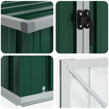 46253 vidaXL Garden Shed Green 195x198x159 cm Galvanised Steel