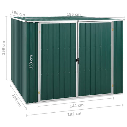 vidaXL Garden Shed Green 195x198x159 cm Galvanised Steel