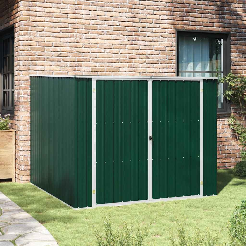 vidaXL Garden Shed Green 195x198x159 cm Galvanised Steel