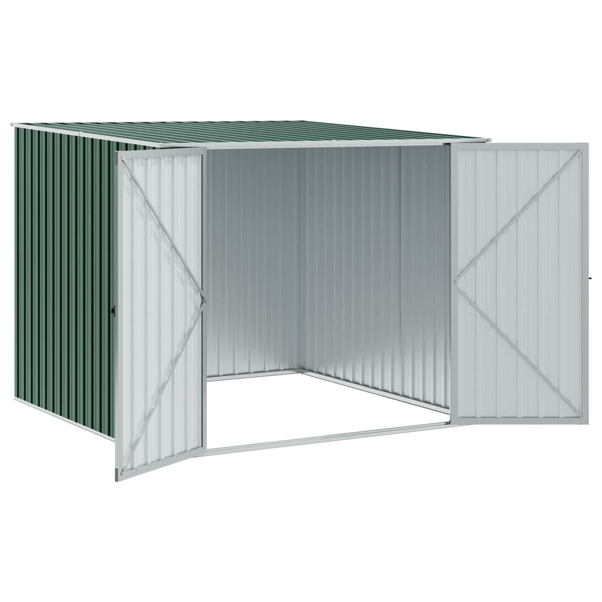 46253 vidaXL Garden Shed Green 195x198x159 cm Galvanised Steel