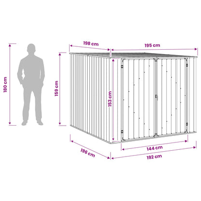 46253 vidaXL Garden Shed Green 195x198x159 cm Galvanised Steel