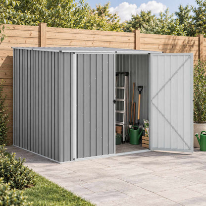 vidaXL Garden Shed Grey 195x198x159 cm Galvanised Steel