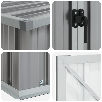 vidaXL Garden Shed Grey 195x198x159 cm Galvanised Steel