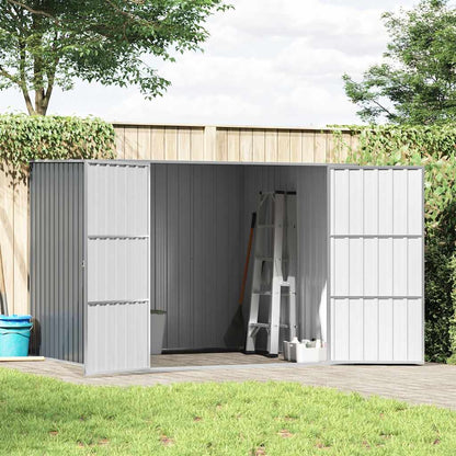 vidaXL Garden Shed Grey 195x198x159 cm Galvanised Steel