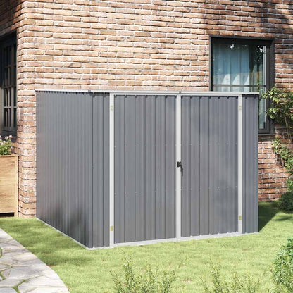 vidaXL Garden Shed Grey 195x198x159 cm Galvanised Steel