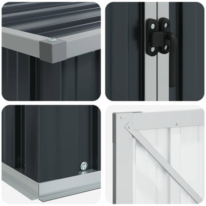 46255 vidaXL Garden Shed Anthracite 195x198x159 cm Galvanised Steel