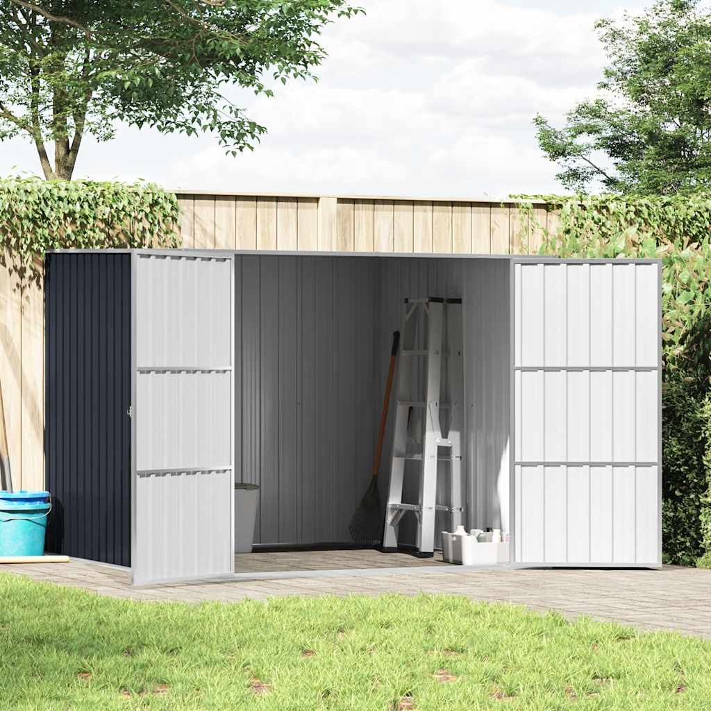 vidaXL Garden Shed Anthracite 195x198x159 cm Galvanised Steel