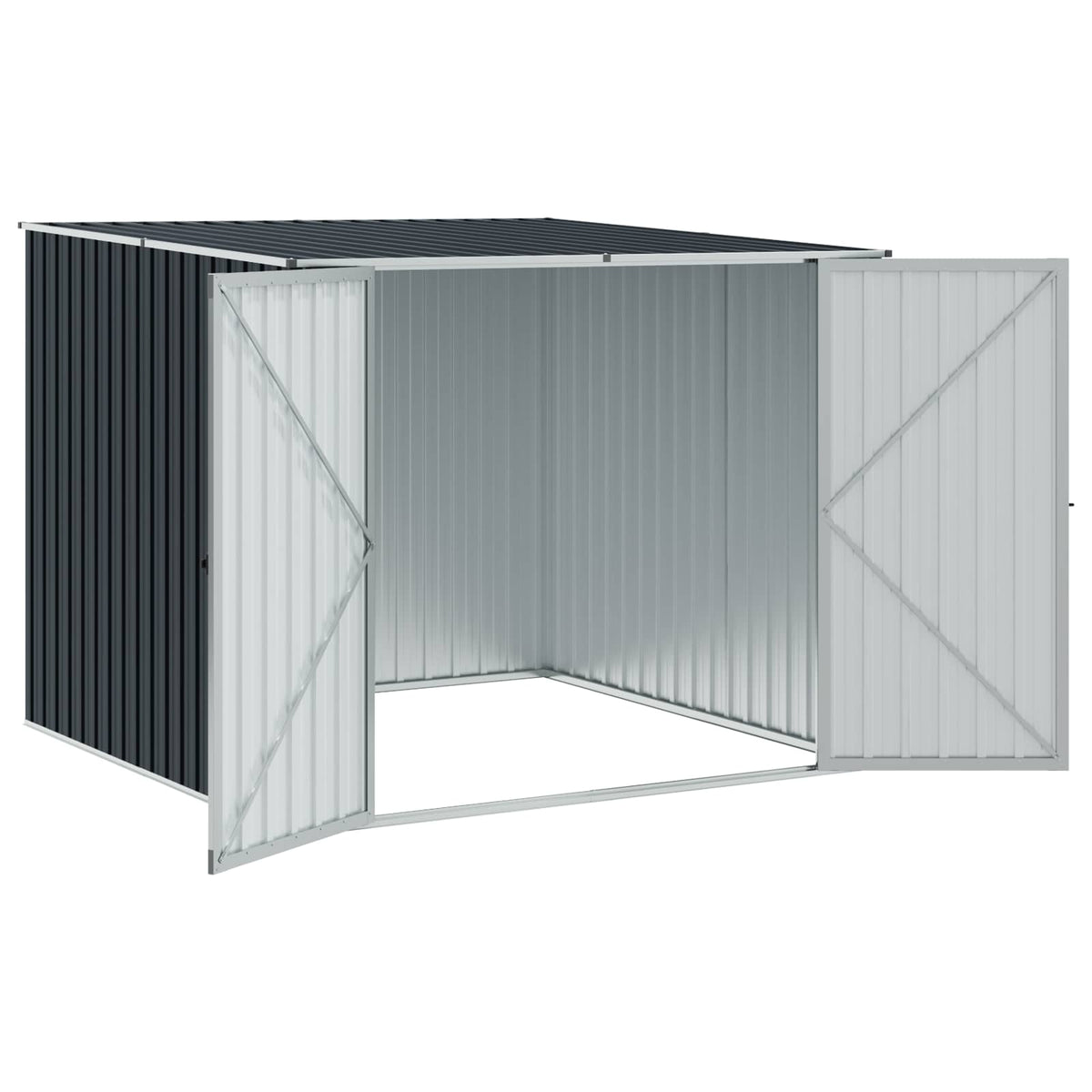 46255 vidaXL Garden Shed Anthracite 195x198x159 cm Galvanised Steel