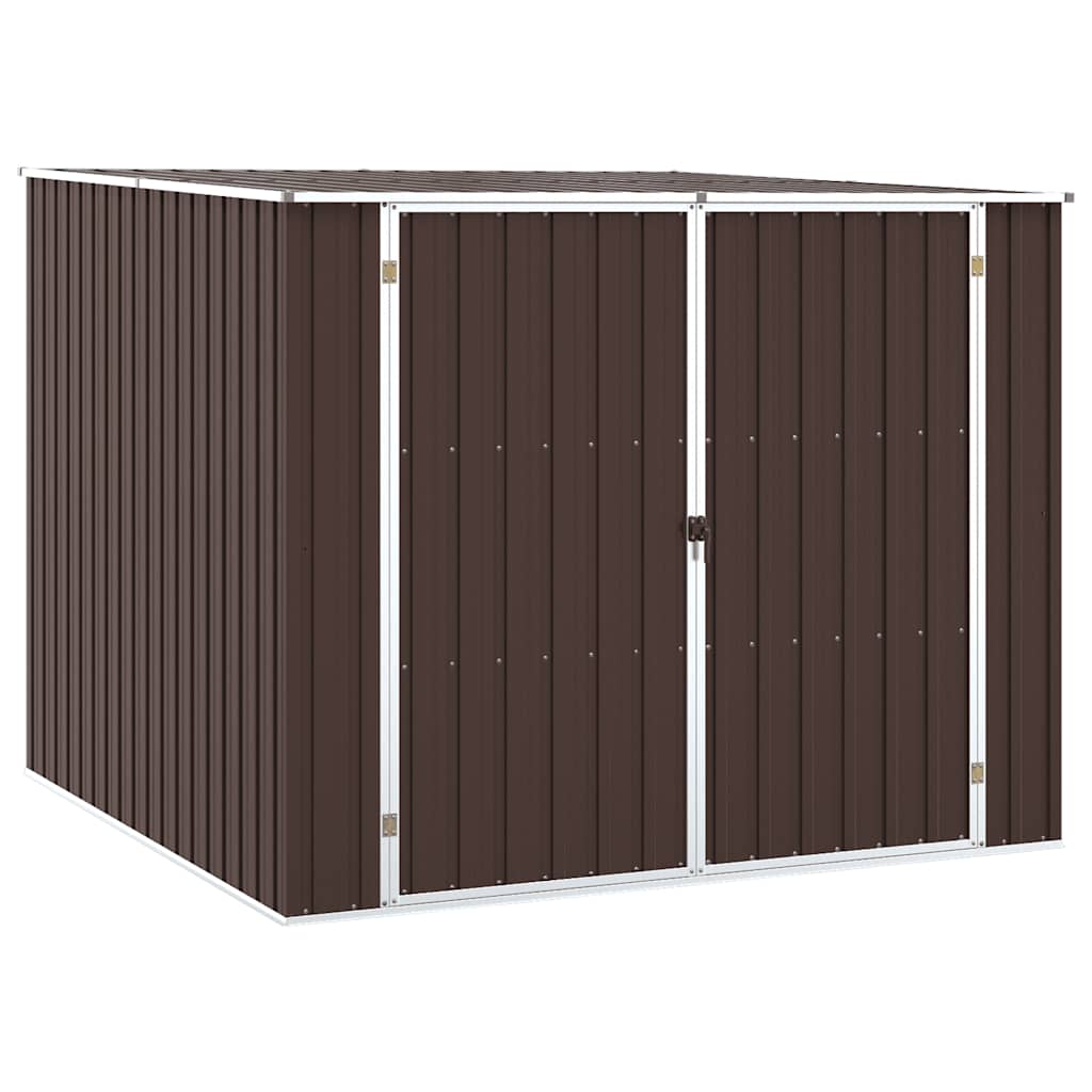 vidaXL Garden Shed Brown 195x198x159 cm Galvanised Steel