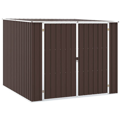 vidaXL Garden Shed Brown 195x198x159 cm Galvanised Steel