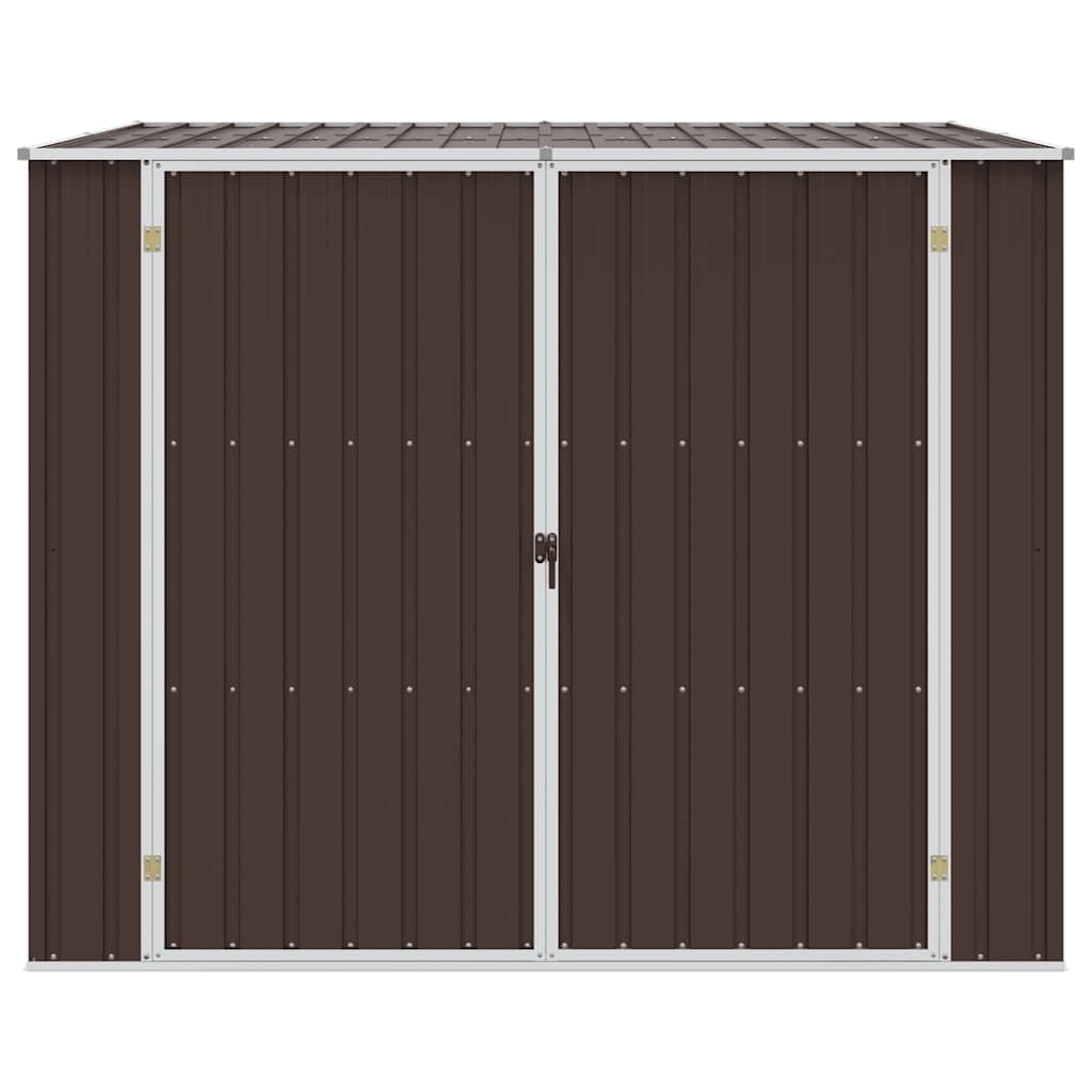 vidaXL Garden Shed Brown 195x198x159 cm Galvanised Steel