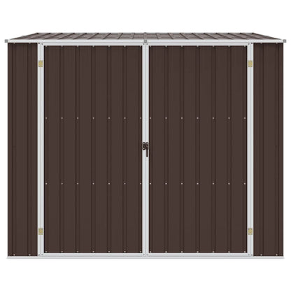 vidaXL Garden Shed Brown 195x198x159 cm Galvanised Steel