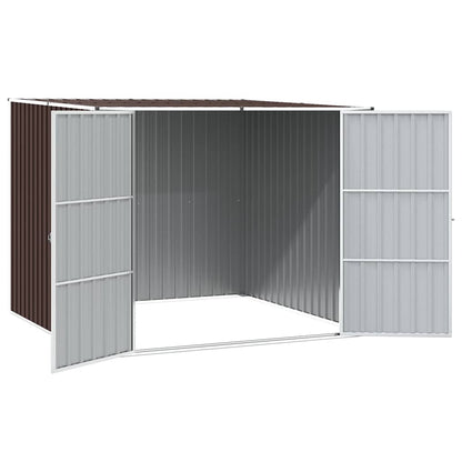 vidaXL Garden Shed Brown 195x198x159 cm Galvanised Steel
