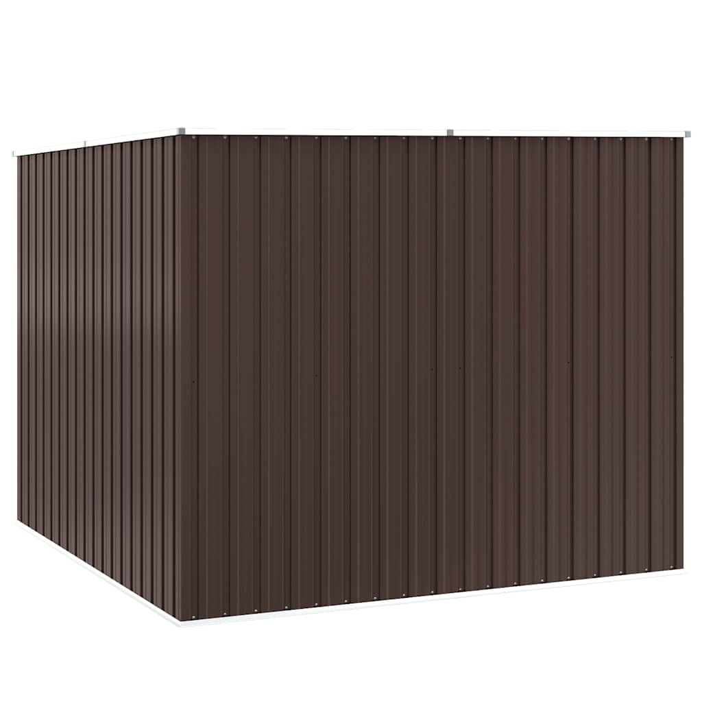 vidaXL Garden Shed Brown 195x198x159 cm Galvanised Steel